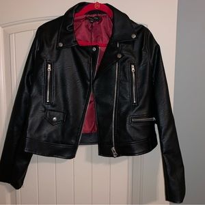 Black Faux leather jacket - large